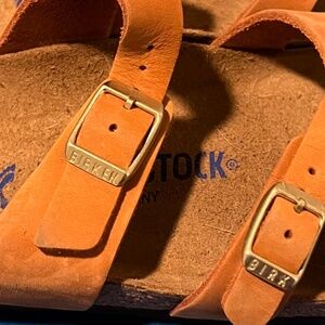 Brand new without box or tags Birkenstock Francas oiled leather in burnt orange